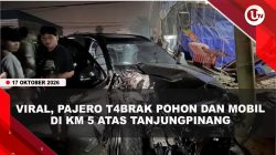 [VIDEO] Diduga Mabuk, Pengemudi Pajero Sport Tabrak Pohon Dan Mobil di Tanjungpinang | U-NEWS